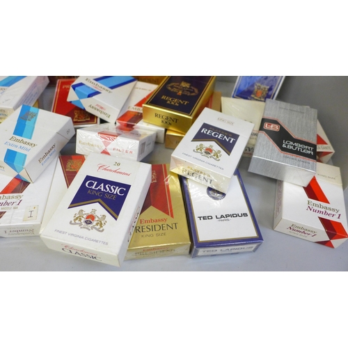 765 - Forty-nine sealed and cellophane wrapped dummy cigarette packs from Imperial Tobacco 1970s-80s used ... 