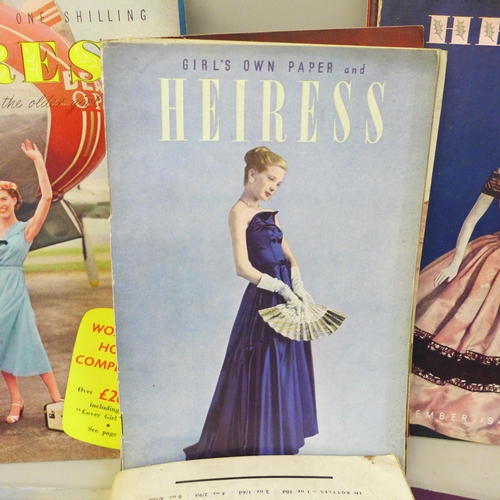 769 - A collection of approximately 40 monthly post-war Heiress magazines from late 1940s to early 1950s, ... 