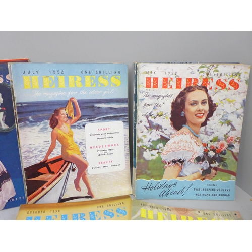 769 - A collection of approximately 40 monthly post-war Heiress magazines from late 1940s to early 1950s, ... 