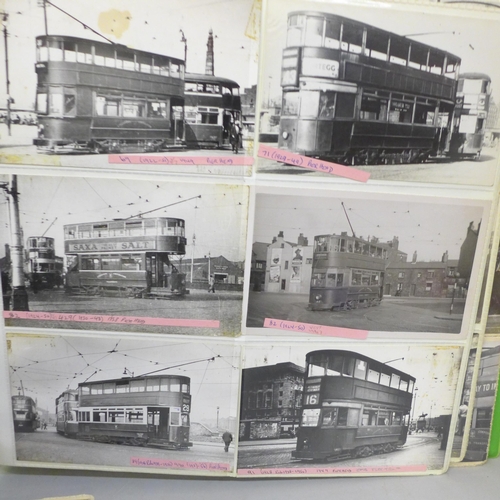 770 - A folder of Tram postcards and photographs, 1930s/40s, Liverpool and surrounding area