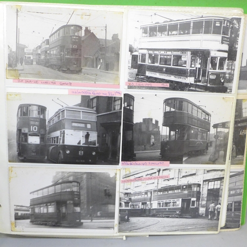 770 - A folder of Tram postcards and photographs, 1930s/40s, Liverpool and surrounding area