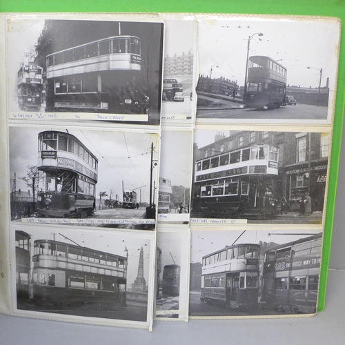 770 - A folder of Tram postcards and photographs, 1930s/40s, Liverpool and surrounding area