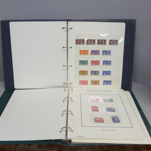 782 - Two albums of stamps, The King George VI 1946 Victory Stamp Collection and 1937 Coronation Omnibus