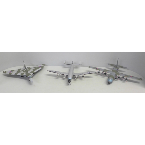 787 - Three Corgi Military Air Power The Aviation Archive model aircraft including Avro Vulcan B2 XM607