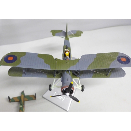 788 - Three model aircraft; Douglas C-47 Skytrain, Fairey Swordfish MK1 and Lancaster MK1