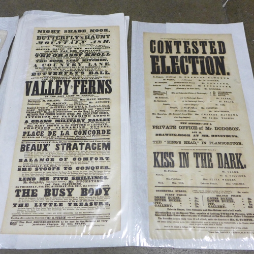 791 - A collection of twelve Victorian play bills, individually packaged