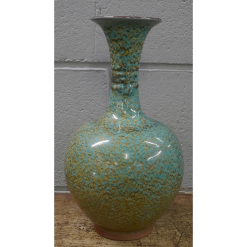 809 - A Chinese turquoise glaze vase, 30.5cm