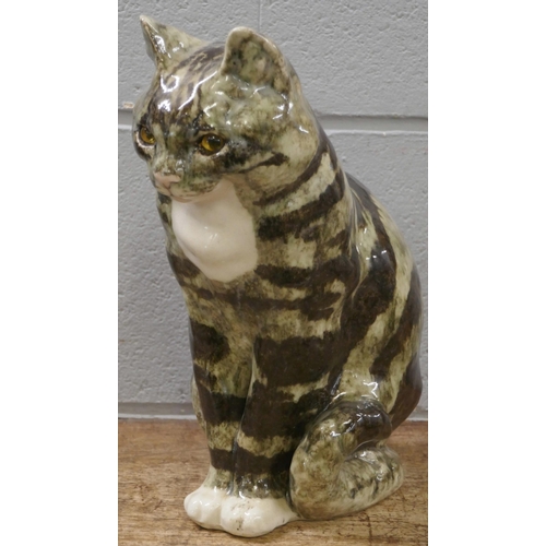 813 - A large Winstanley cat, 30cm