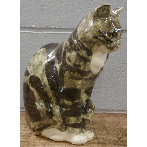 813 - A large Winstanley cat, 30cm