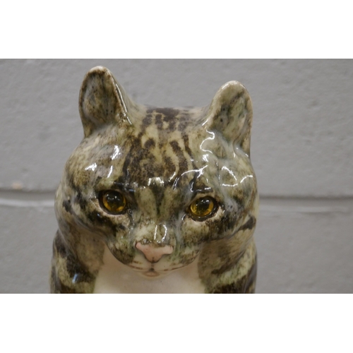 813 - A large Winstanley cat, 30cm