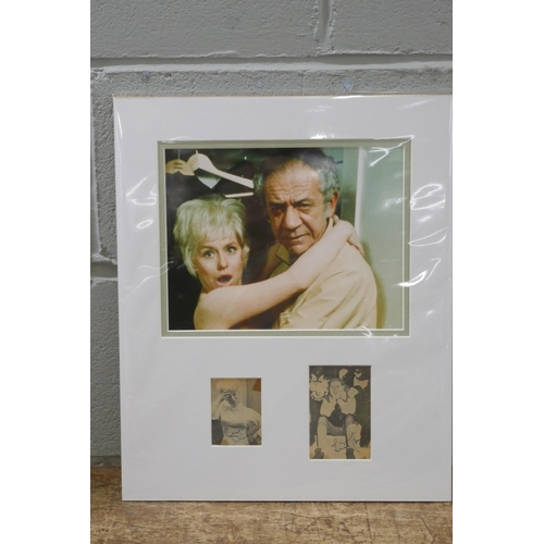 816 - A Carry On autographed display, Sid James and Barbara Windsor