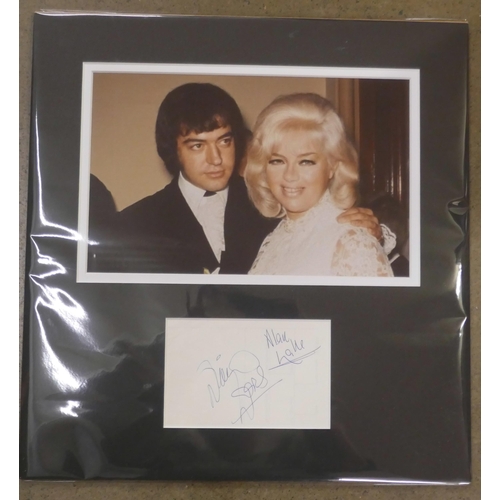 818 - A Diana Dors and Alan Lake autographed display