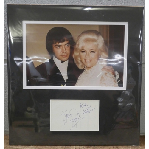 818 - A Diana Dors and Alan Lake autographed display