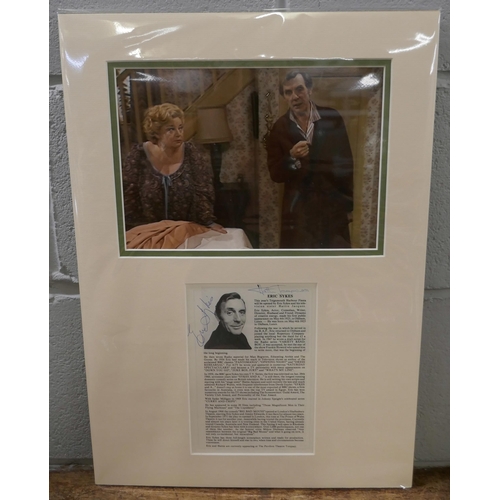 821 - A Hattie Jacques and Eric Sykes autographed display