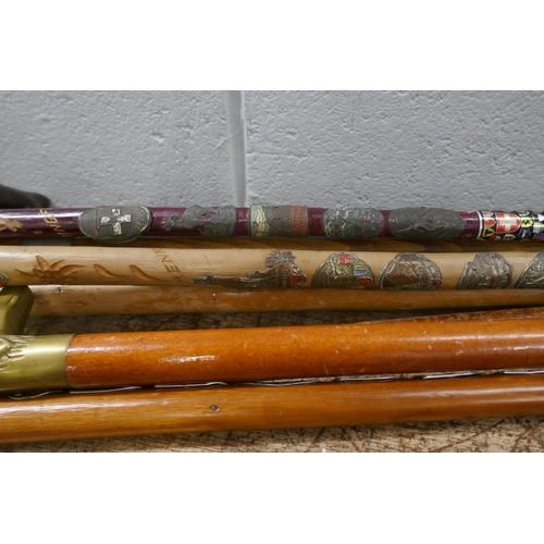 841 - A collection of walking sticks