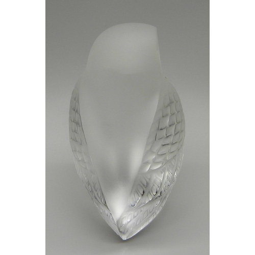 853 - A Lalique glass model owl, 83mm