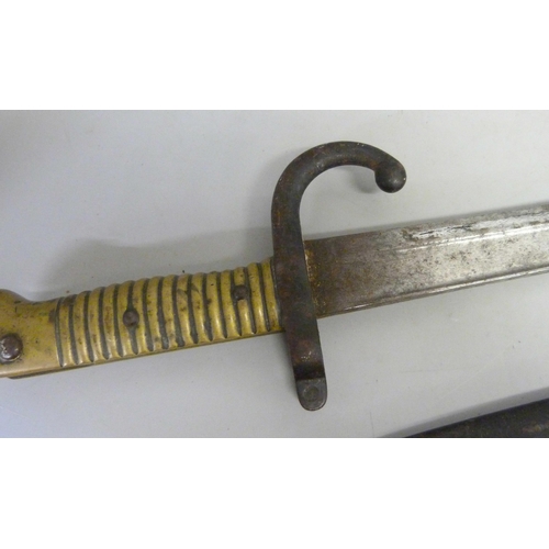 856 - A WWI French M1866 Chassepot bayonet and scabbard