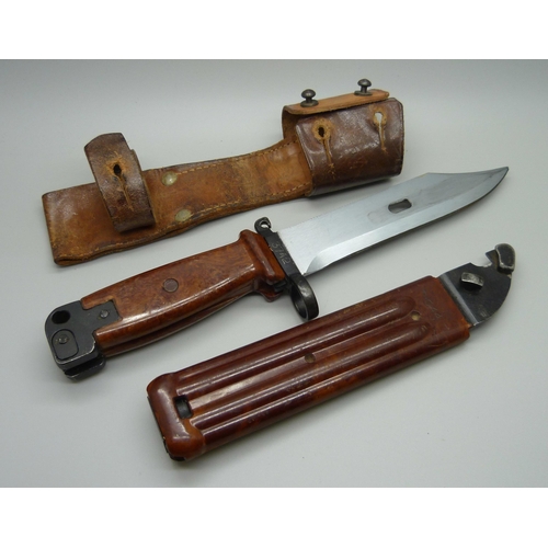 857 - An AK47 bayonet, Bakelite handle and scabbard