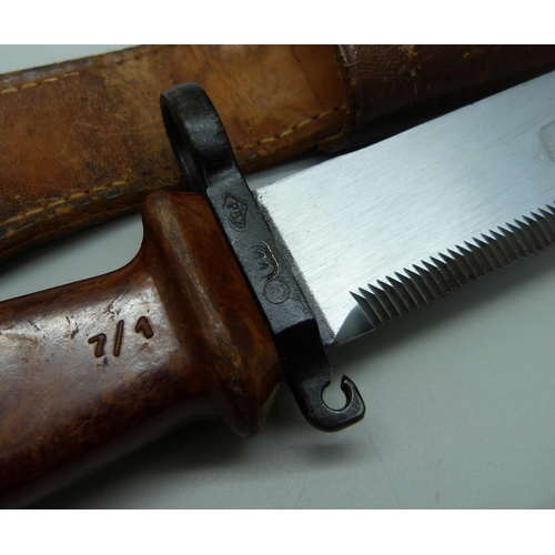 857 - An AK47 bayonet, Bakelite handle and scabbard