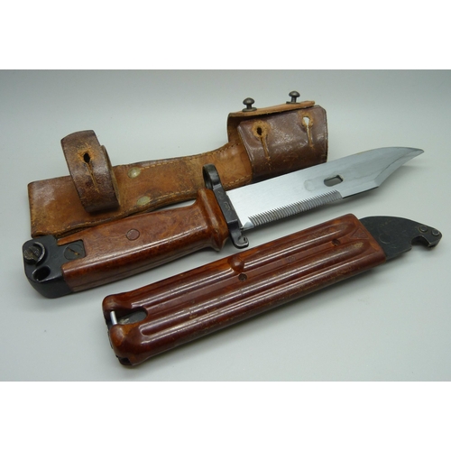 857 - An AK47 bayonet, Bakelite handle and scabbard