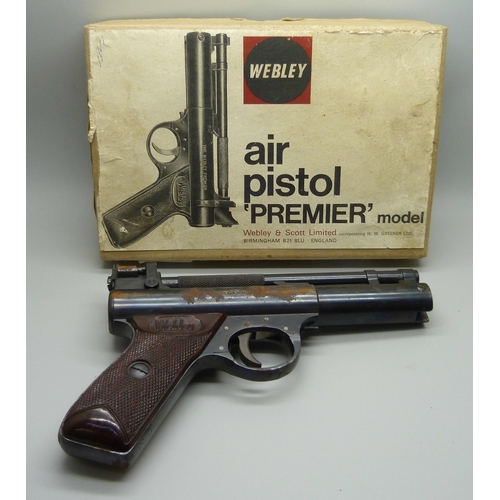 859 - A Webley Premier air pistol, .22, boxed