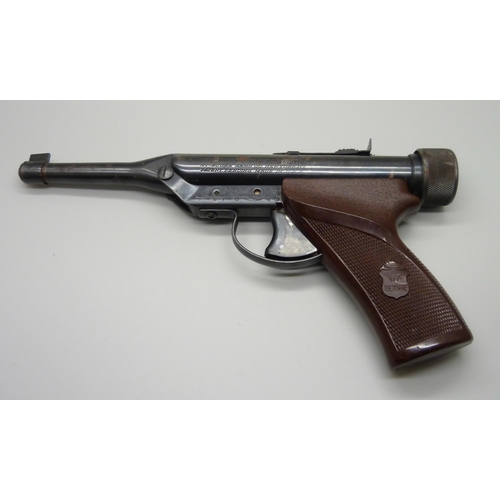 861 - A Hy-Score target air pistol, NY, USA, .22 cal.