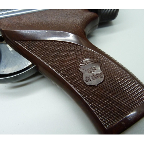 861 - A Hy-Score target air pistol, NY, USA, .22 cal.