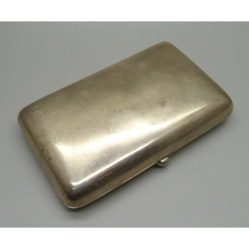 874 - A silver cigar case, by William Neale, 1888-1908, Chester 1902, 147.8g, 7cm x 11.5cm