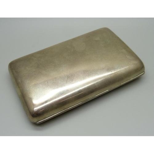 874 - A silver cigar case, by William Neale, 1888-1908, Chester 1902, 147.8g, 7cm x 11.5cm