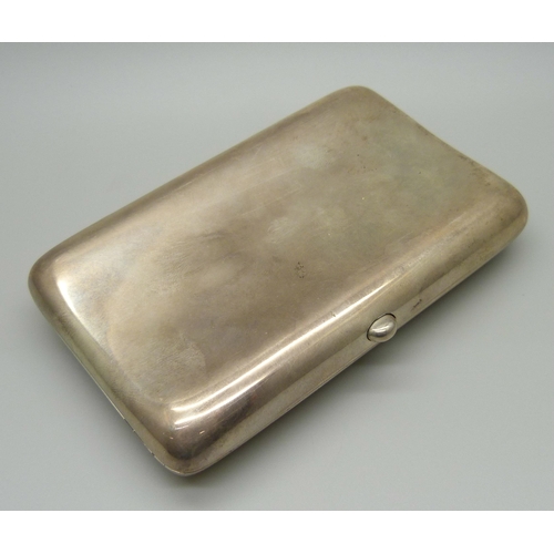 874 - A silver cigar case, by William Neale, 1888-1908, Chester 1902, 147.8g, 7cm x 11.5cm