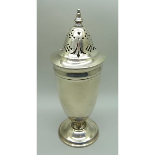 875 - A silver shaker by Mappin & Webb, 132g