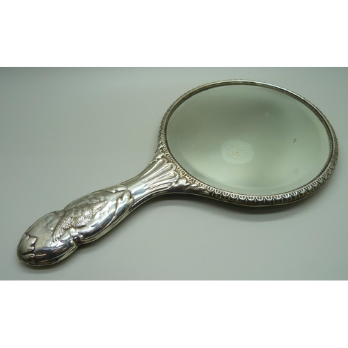 893 - A Reynolds Angels silver hand mirror, Birmingham 1912