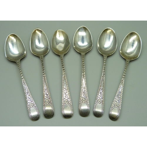 896 - Six silver teaspoons, 60g