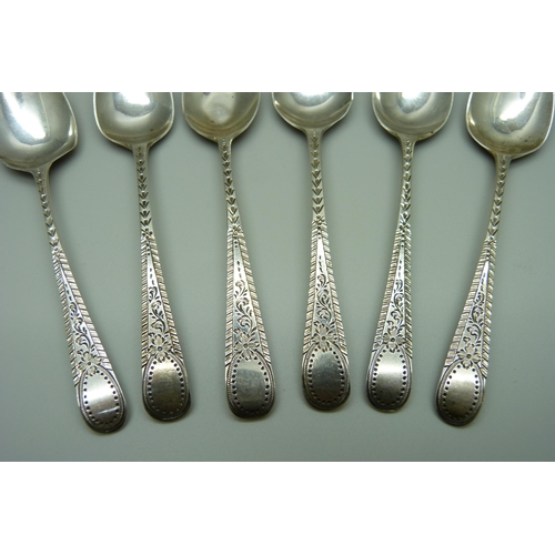 896 - Six silver teaspoons, 60g