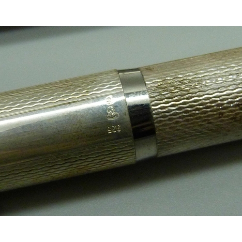 911 - Two silver fountain pens; Silver Star and Acier