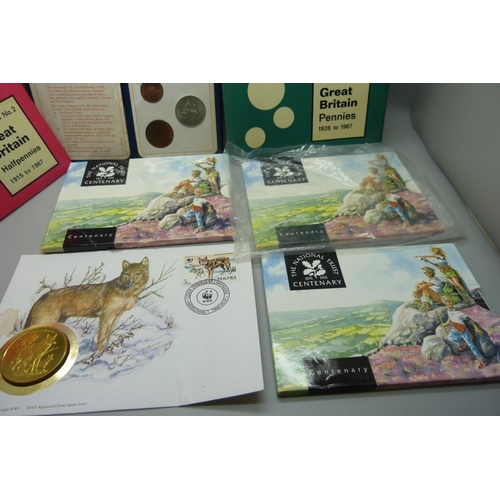 957 - Commemorative coins, coin collector's folders, coin covers, etc.