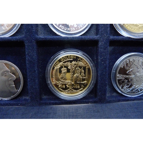 965 - Six commemorative £5 coins including Prince Phillip, 2011 and VE Day