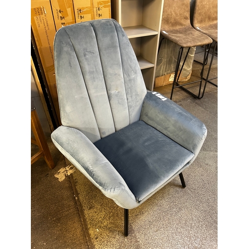 1399B - A Condor aqua velvet upholstered side chair RRP £260