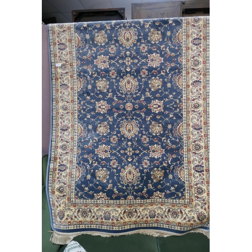 1545 - A duck egg blue ground Cashmere all over floral design rug, 170 x 120cm