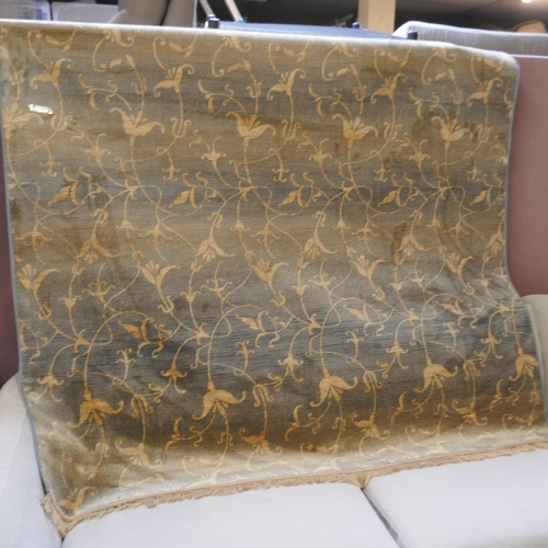 1560 - A duck egg blue and gold ground Cashmere carpet with all over floral design 300 x 200cm