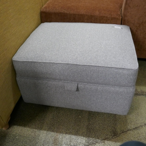 1579 - A grey hopsack storage footstool