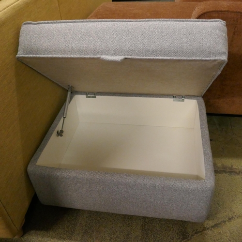 1579 - A grey hopsack storage footstool