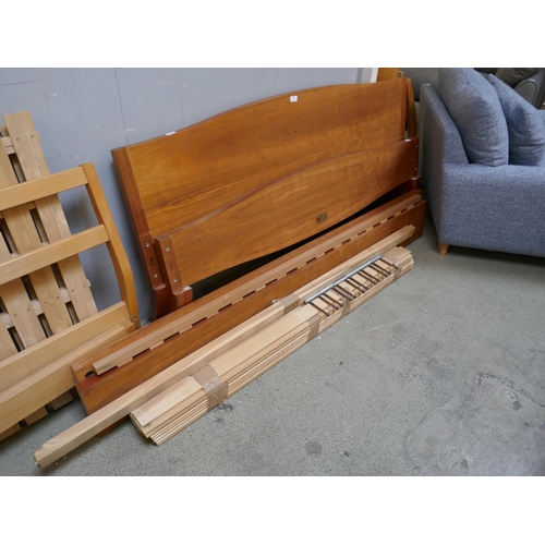 1619 - A cherry wood kingsize bed frame