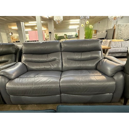 1456 - Ava Leather 2.5 Seater Storm Grey, original RRP £983.33 + VAT (4195-18) * This lot is subject to VAT