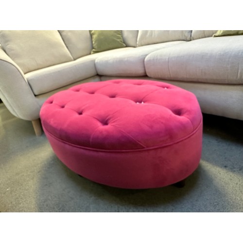 1543 - A Tallulah plush peony button top stool