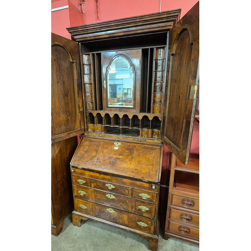 103 - A George I walnut bureau bookcase