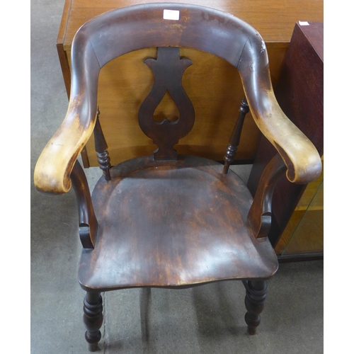 123 - A Victorian beech desk chair