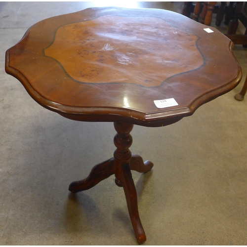 128 - An Italian Sorrento ware walnut effect tripod table