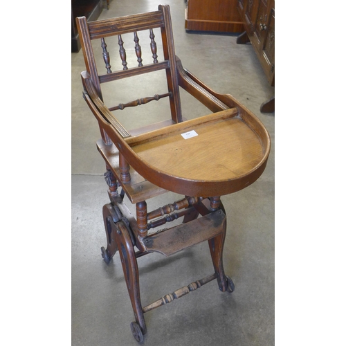 139 - A Victorian walnut metamorphic child's chair