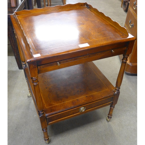 145 - A Regency style inlaid burr elm night stand